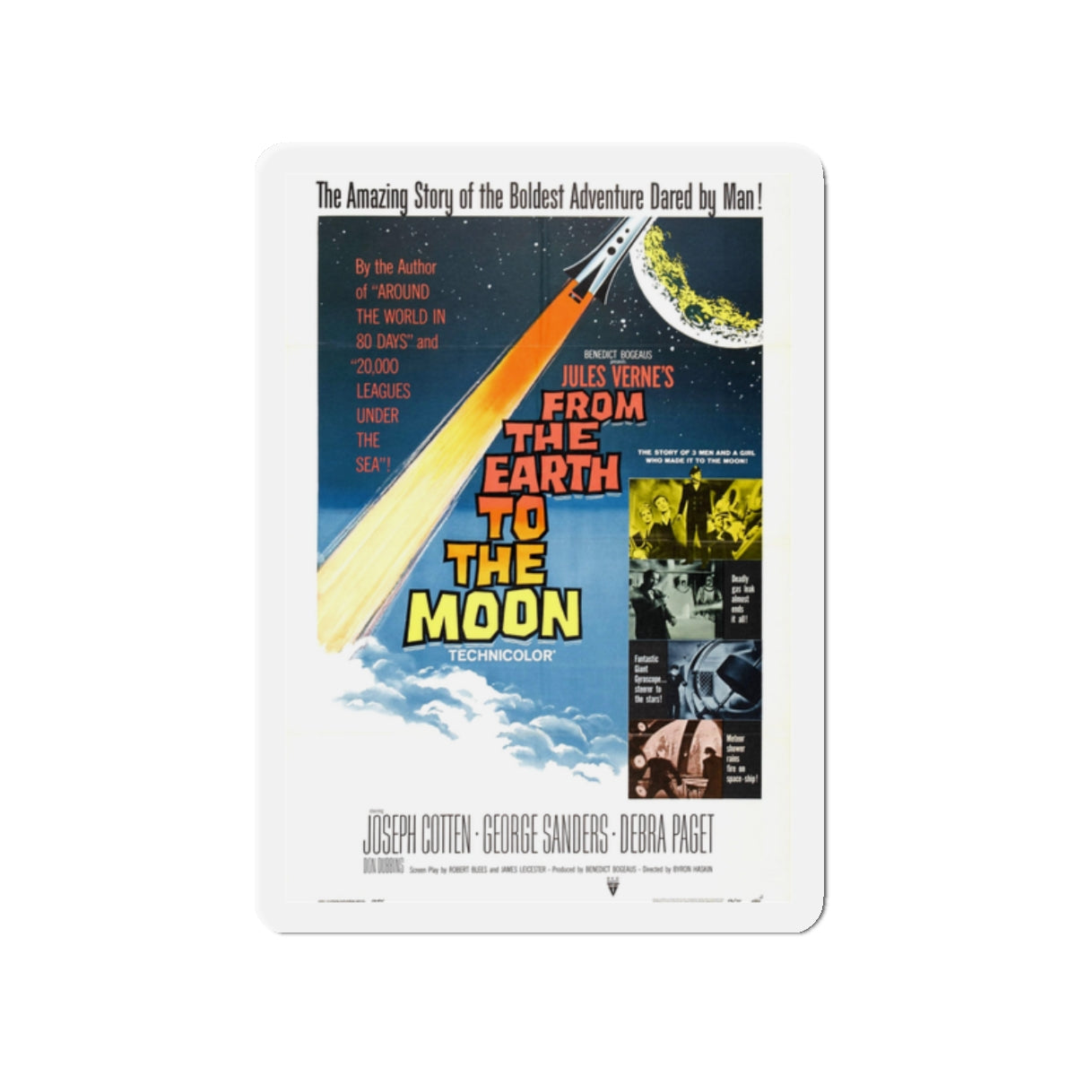 FROM THE EARTH TO THE MOON 1958 Movie Poster - Die-Cut Magnet-2" x 2"-The Sticker Space