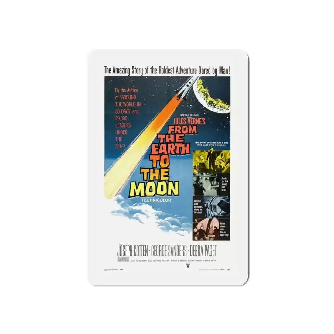 FROM THE EARTH TO THE MOON 1958 Movie Poster - Refrigerator Magnet 5 Inch - The Sticker Space