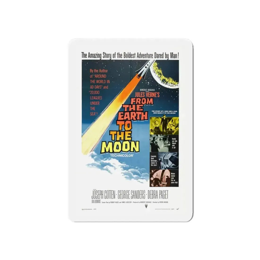 FROM THE EARTH TO THE MOON 1958 Movie Poster - Refrigerator Magnet 6 Inch - The Sticker Space