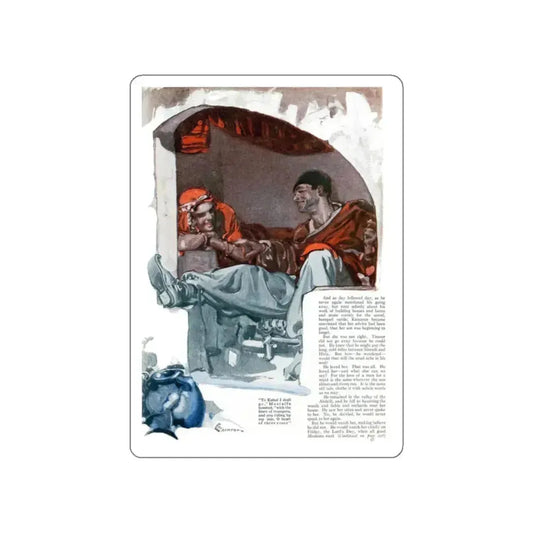 From Whence Cometh My Help (2), Good Housekeeping, December 1931 (Magazine Illustration) STICKER Vinyl Die-Cut Decal White Die-Cut 2 Inch - The Sticker Space