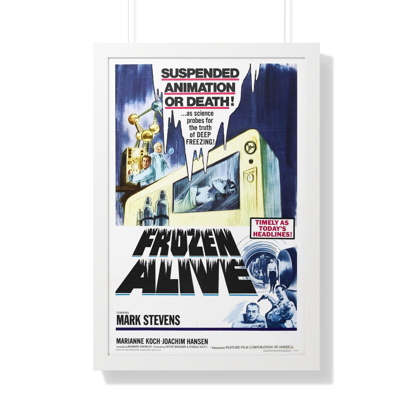 FROZEN ALIVE 1964 - Framed Movie Poster-20" x 30"-The Sticker Space