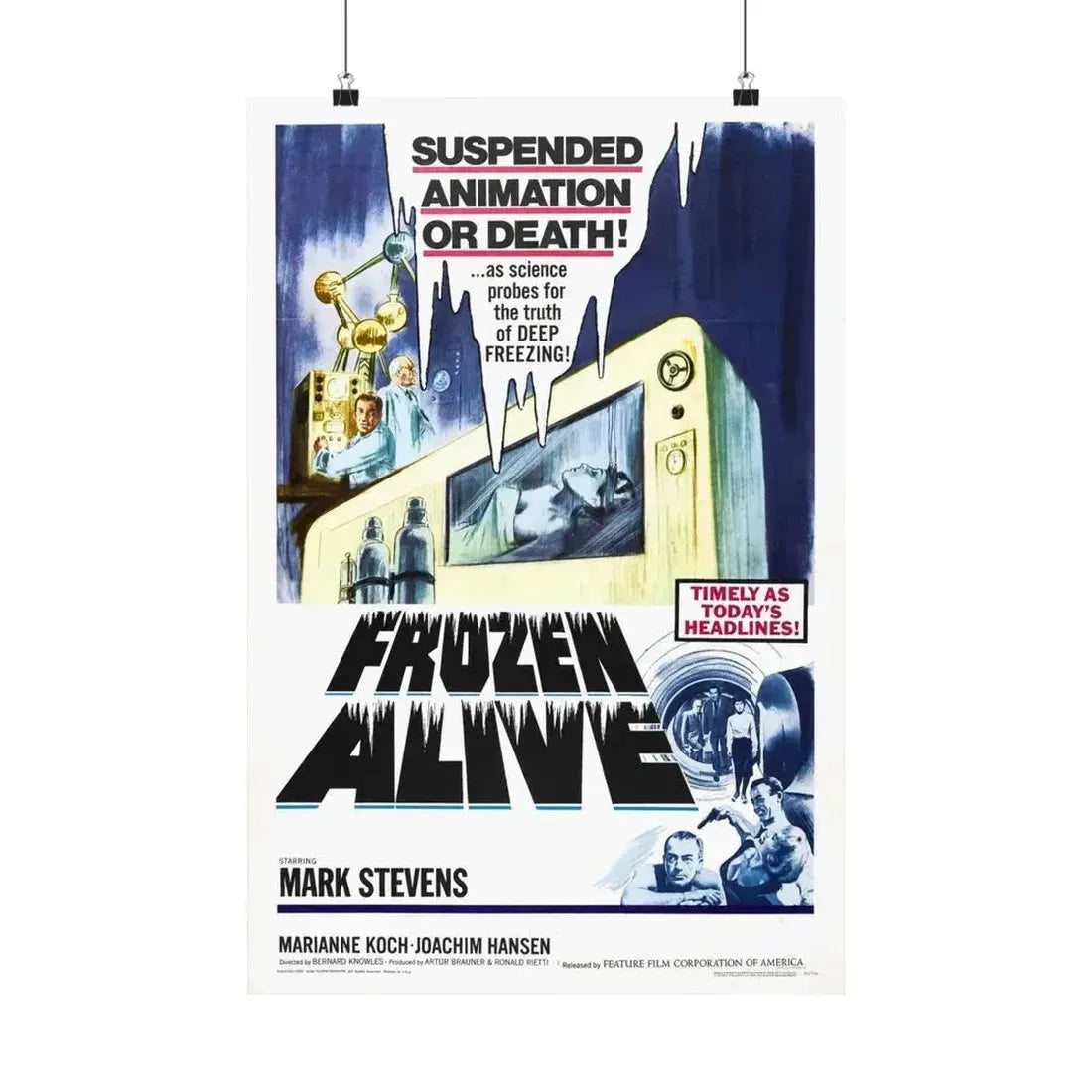 FROZEN ALIVE 1964 - Paper Movie Poster 16″ x 24″ Matte - The Sticker Space