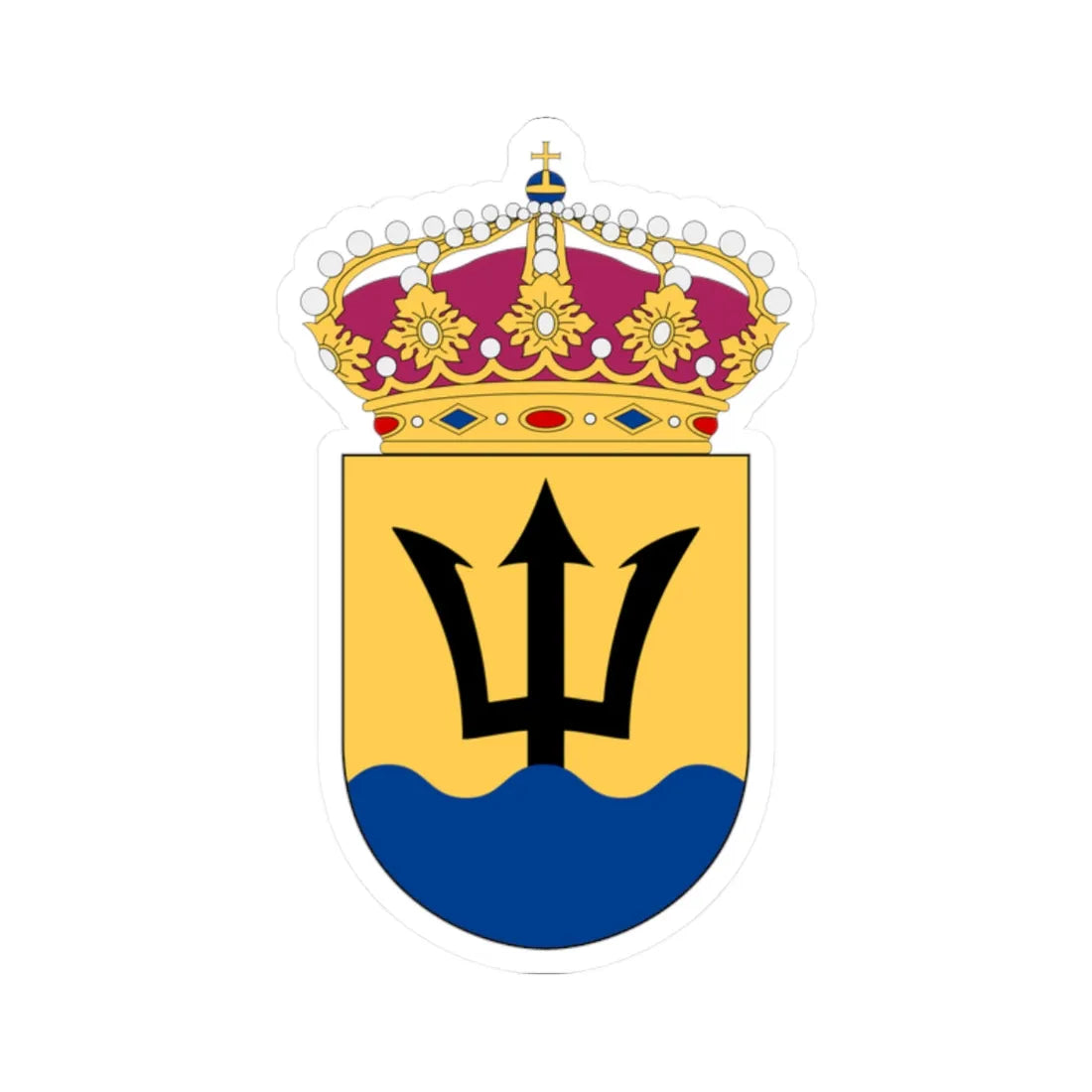 Första ubåtsflottiljen vapen (Sweden) (Coat of Arms) STICKER Vinyl Kiss-Cut Decal 2 Inch White - The Sticker Space