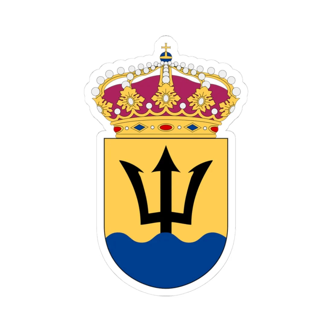 Första ubåtsflottiljen vapen (Sweden) (Coat of Arms) STICKER Vinyl Kiss-Cut Decal 3 Inch White - The Sticker Space