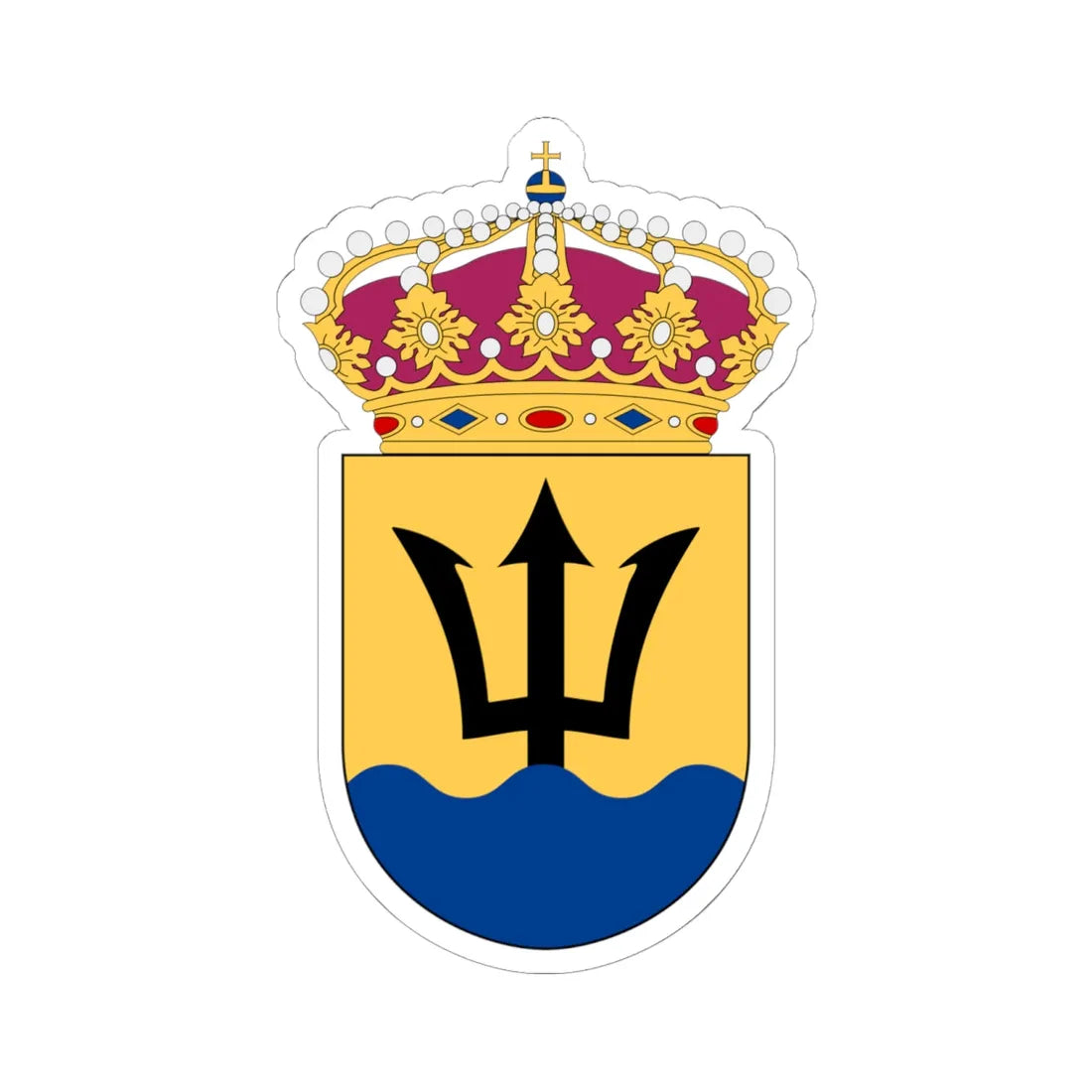 Första ubåtsflottiljen vapen (Sweden) (Coat of Arms) STICKER Vinyl Kiss-Cut Decal 6 Inch White - The Sticker Space