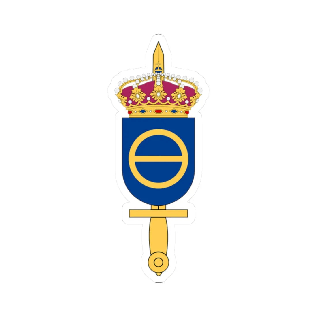 Försvarets krigsspelscentrum vapen (Sweden) (Coat of Arms) STICKER Vinyl Kiss-Cut Decal 2 Inch White - The Sticker Space