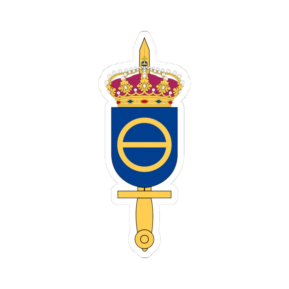 Försvarets krigsspelscentrum vapen (Sweden) (Coat of Arms) STICKER Vinyl Kiss-Cut Decal 3 Inch White - The Sticker Space