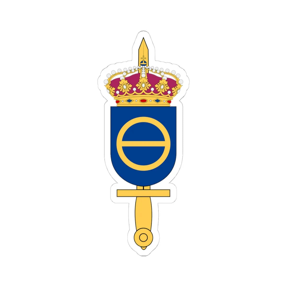 Försvarets krigsspelscentrum vapen (Sweden) (Coat of Arms) STICKER Vinyl Kiss-Cut Decal 4 Inch White - The Sticker Space
