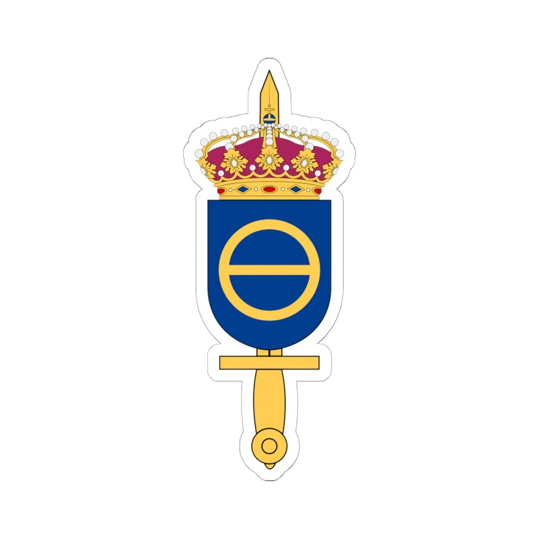 Försvarets krigsspelscentrum vapen (Sweden) (Coat of Arms) STICKER Vinyl Kiss-Cut Decal 6 Inch White - The Sticker Space