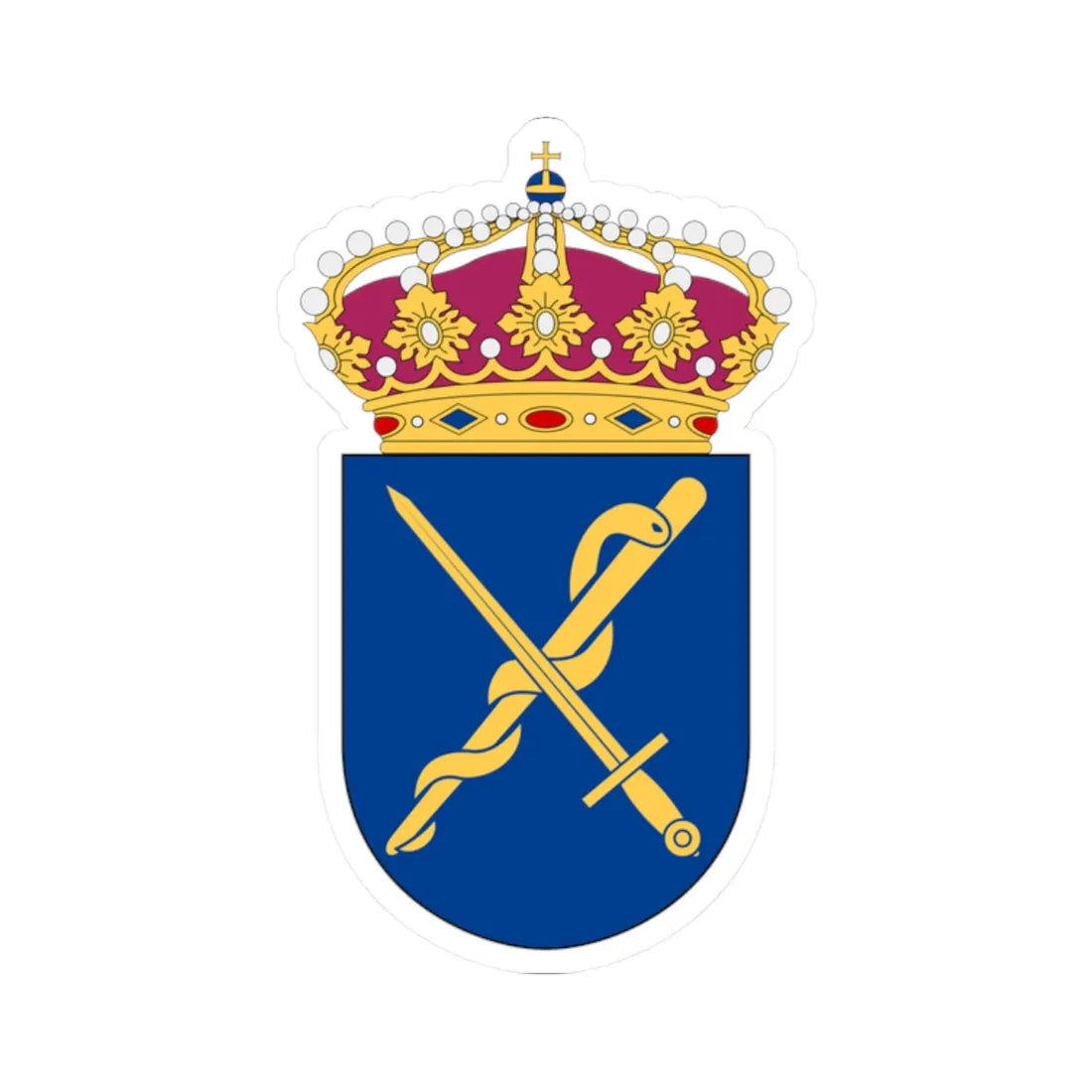Försvarets medicinalkår vapen (Sweden) (Coat of Arms) STICKER Vinyl Kiss-Cut Decal 2 Inch White - The Sticker Space