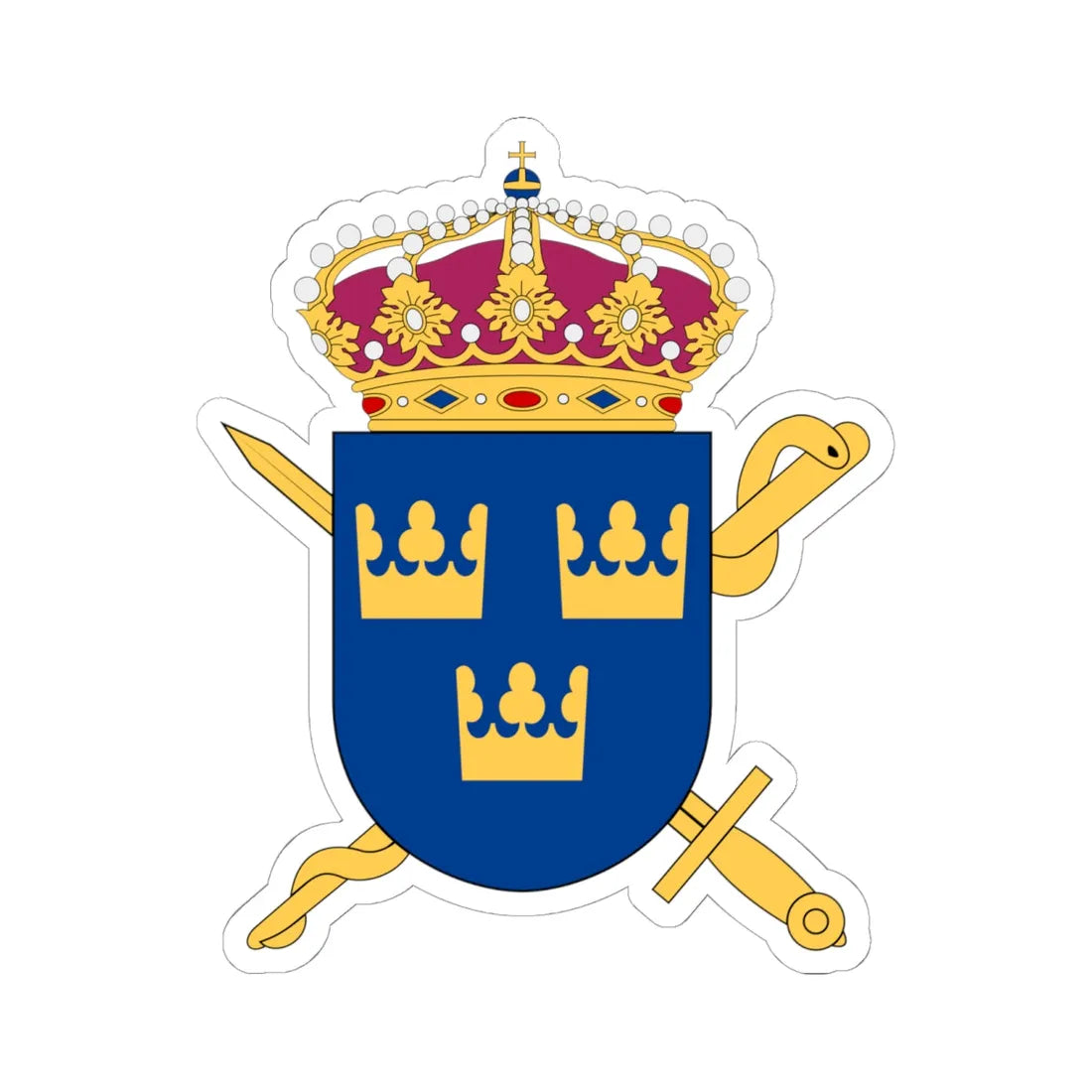 Försvarets sjukvårdsstyrelse vapen (Sweden) (Coat of Arms) STICKER Vinyl Kiss-Cut Decal 6 Inch White - The Sticker Space
