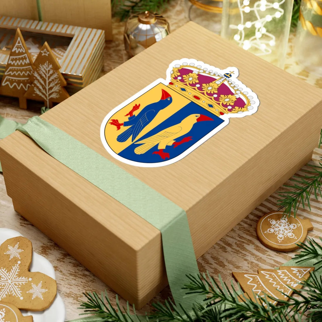 Försvarets tolkskola vapen (Sweden) (Coat of Arms) STICKER Vinyl Kiss-Cut Decal - The Sticker Space