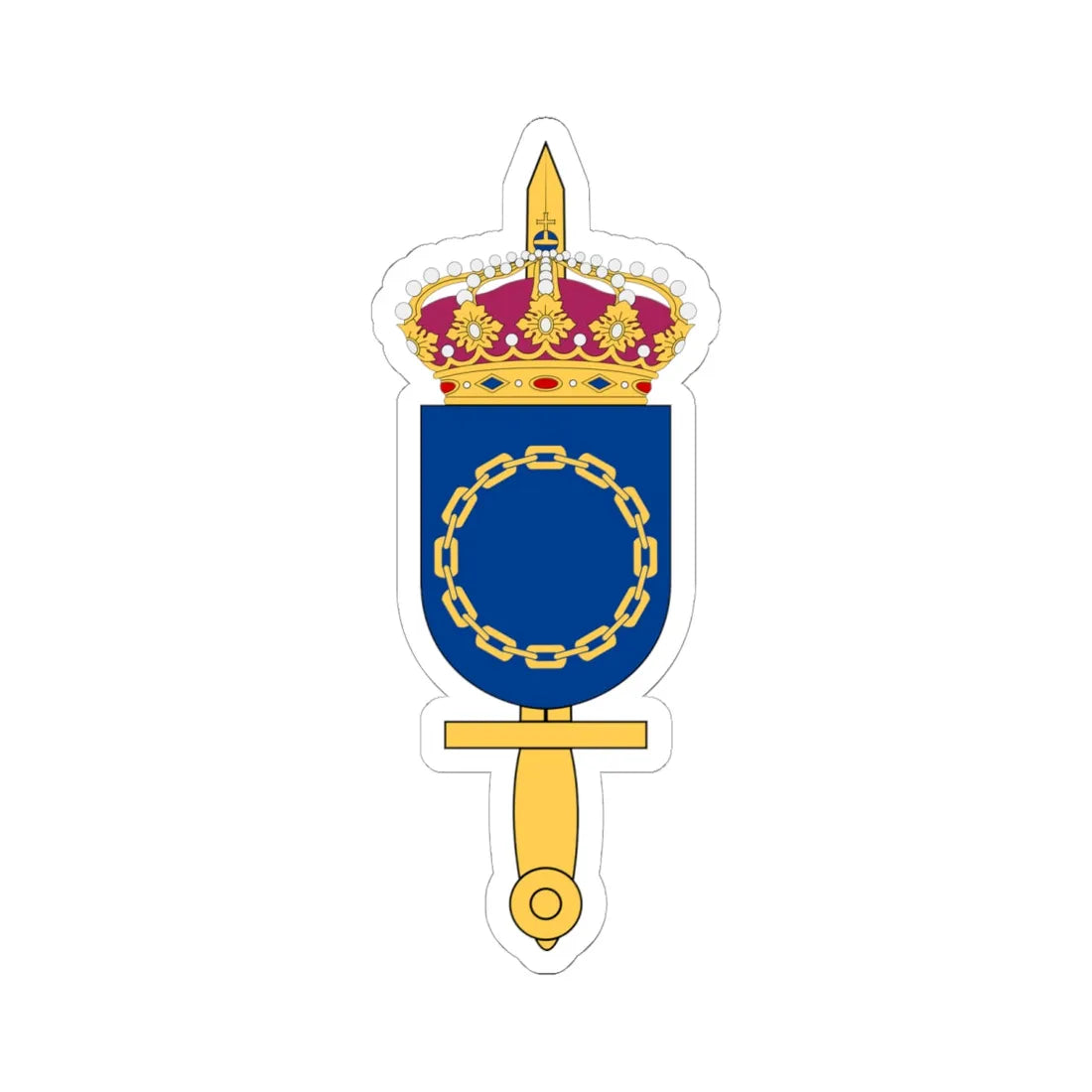 Försvarsmaktens HR-centrum vapen (Sweden) (Coat of Arms) STICKER Vinyl Kiss-Cut Decal 6 Inch White - The Sticker Space