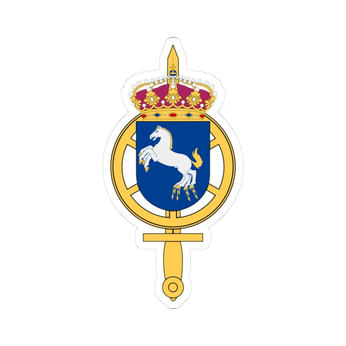 Försvarsmaktens underhållscentrum (Sweden) (Coat of Arms) STICKER Vinyl Kiss-Cut Decal 3 Inch White - The Sticker Space
