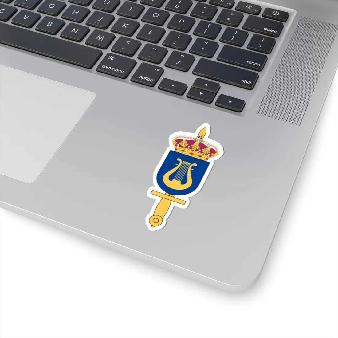 Försvarsmusikcentrum vapen (Sweden) (Coat of Arms) STICKER Vinyl Kiss-Cut Decal - The Sticker Space
