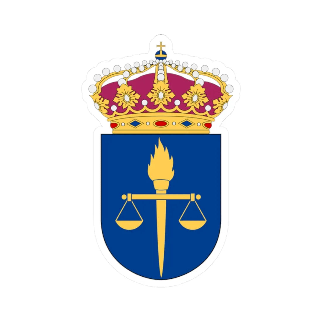 Försvarsunderrättelsedomstolen vapen (Sweden) (Coat of Arms) STICKER Vinyl Kiss-Cut Decal 2 Inch White - The Sticker Space