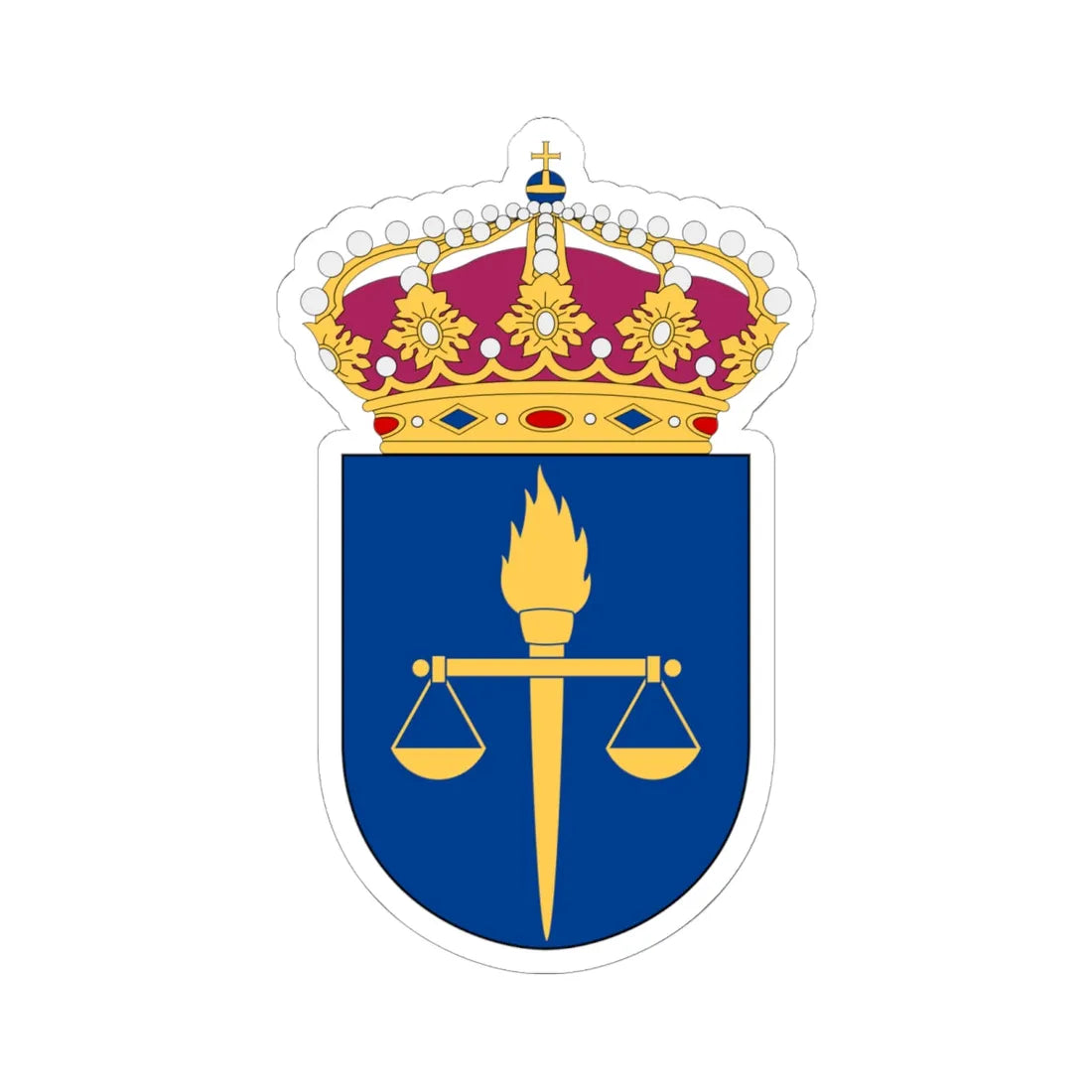 Försvarsunderrättelsedomstolen vapen (Sweden) (Coat of Arms) STICKER Vinyl Kiss-Cut Decal 6 Inch White - The Sticker Space