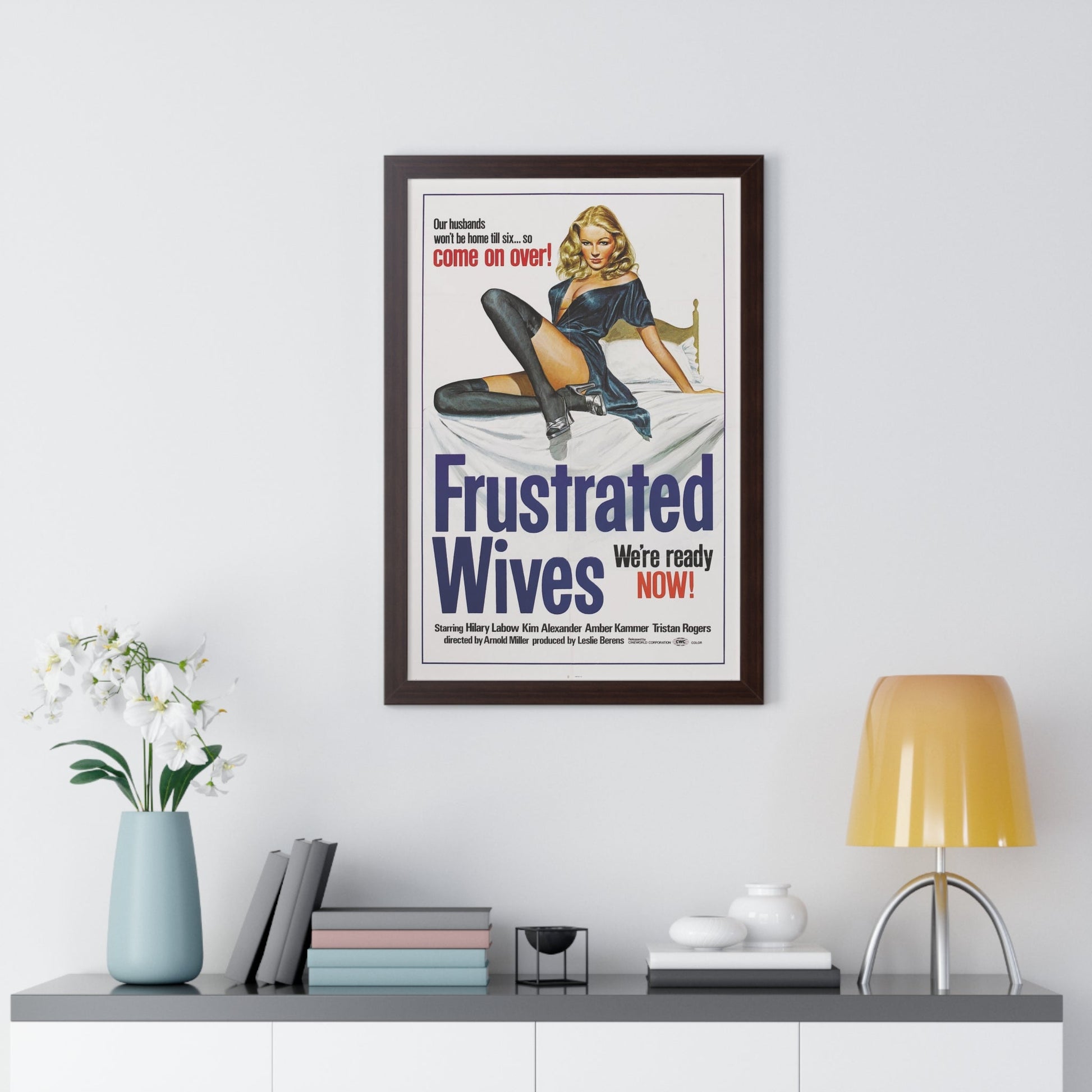 FRUSTRATED WIVES 1974 - Framed Movie Poster-The Sticker Space