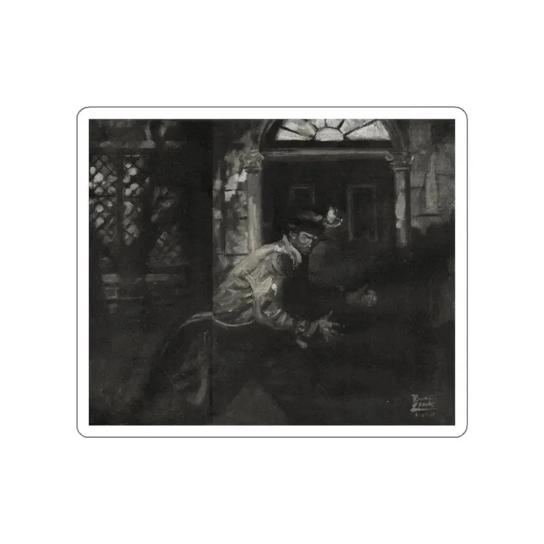 Fu Manchu and the Panama Canal (2), Liberty magazine, November 16, 1940 (Magazine Illustration) STICKER Vinyl Die-Cut Decal White Die-Cut 3 Inch - The Sticker Space