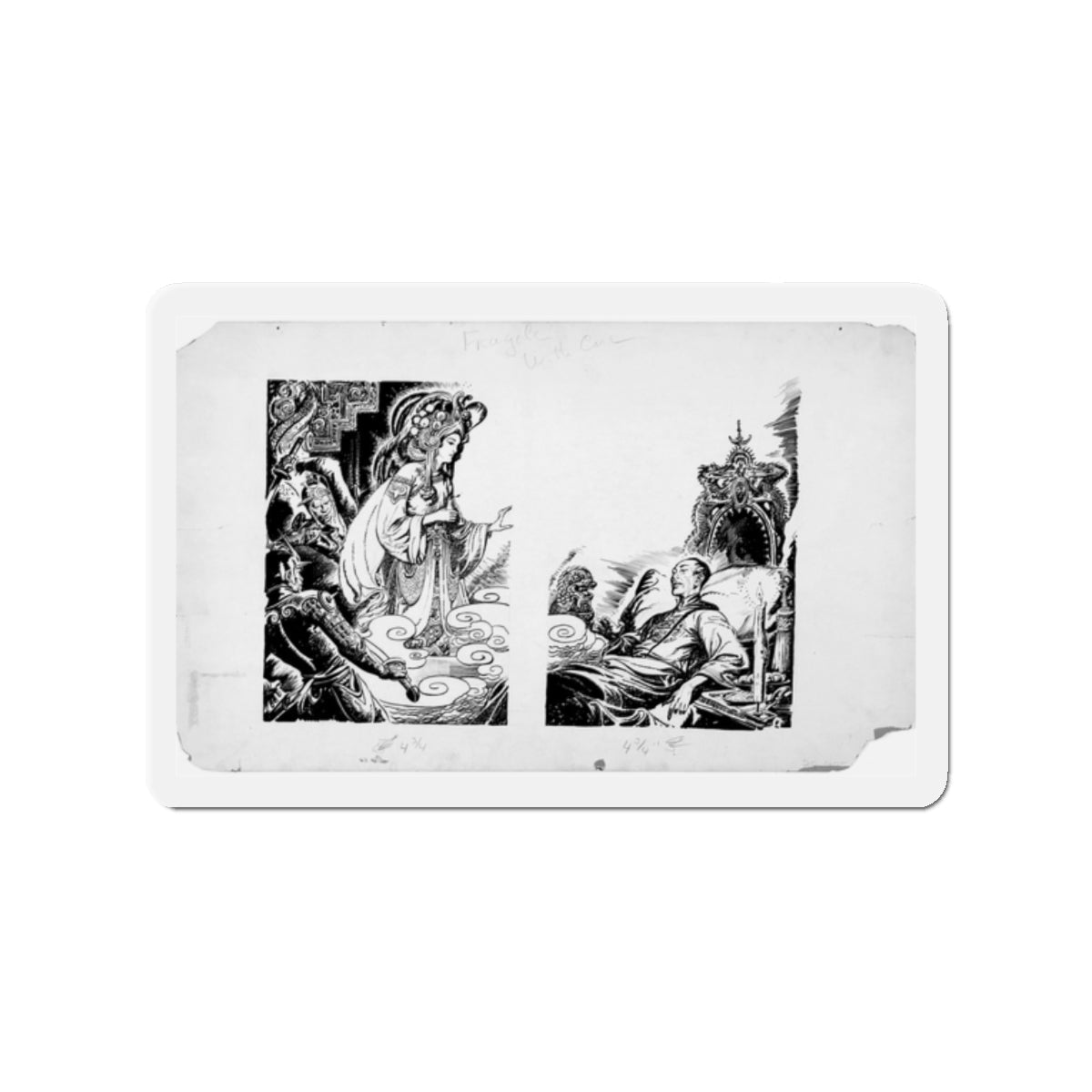 Fu Manchu stories by Sax Rohmer Illustration (Magazine Illustration) Refrigerator Magnet-2" x 2"-The Sticker Space