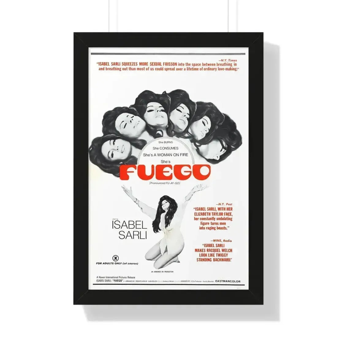 FUEGO 1969 - Framed Movie Poster 16″ x 24″ Black - The Sticker Space