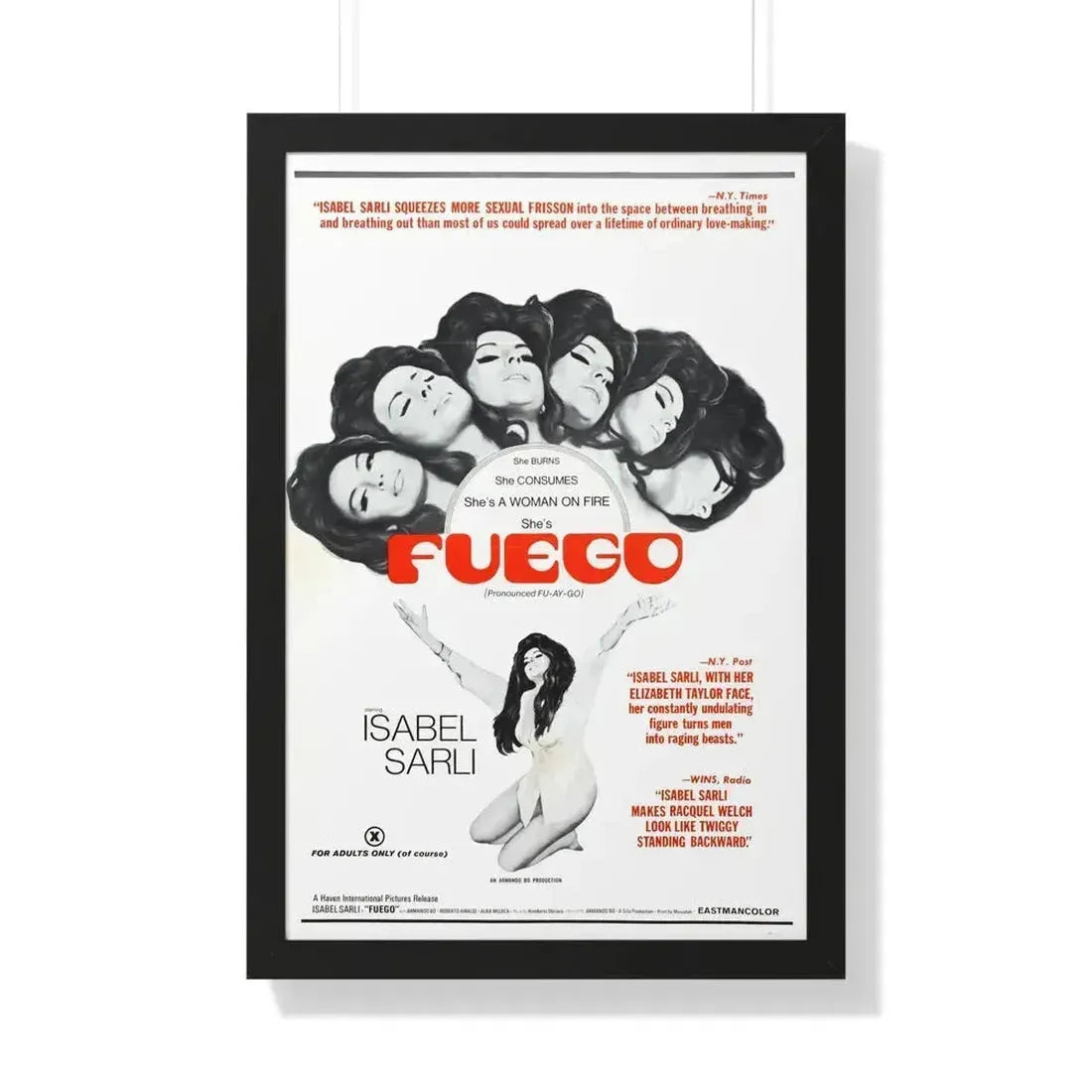 FUEGO 1969 - Framed Movie Poster 20" x 30" Black - The Sticker Space