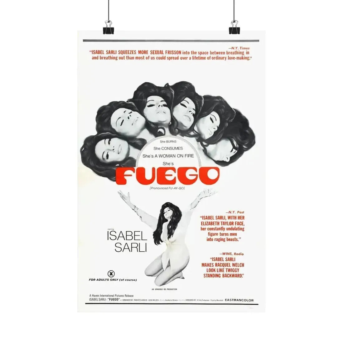 FUEGO 1969 - Paper Movie Poster 12″ x 18″ Matte - The Sticker Space