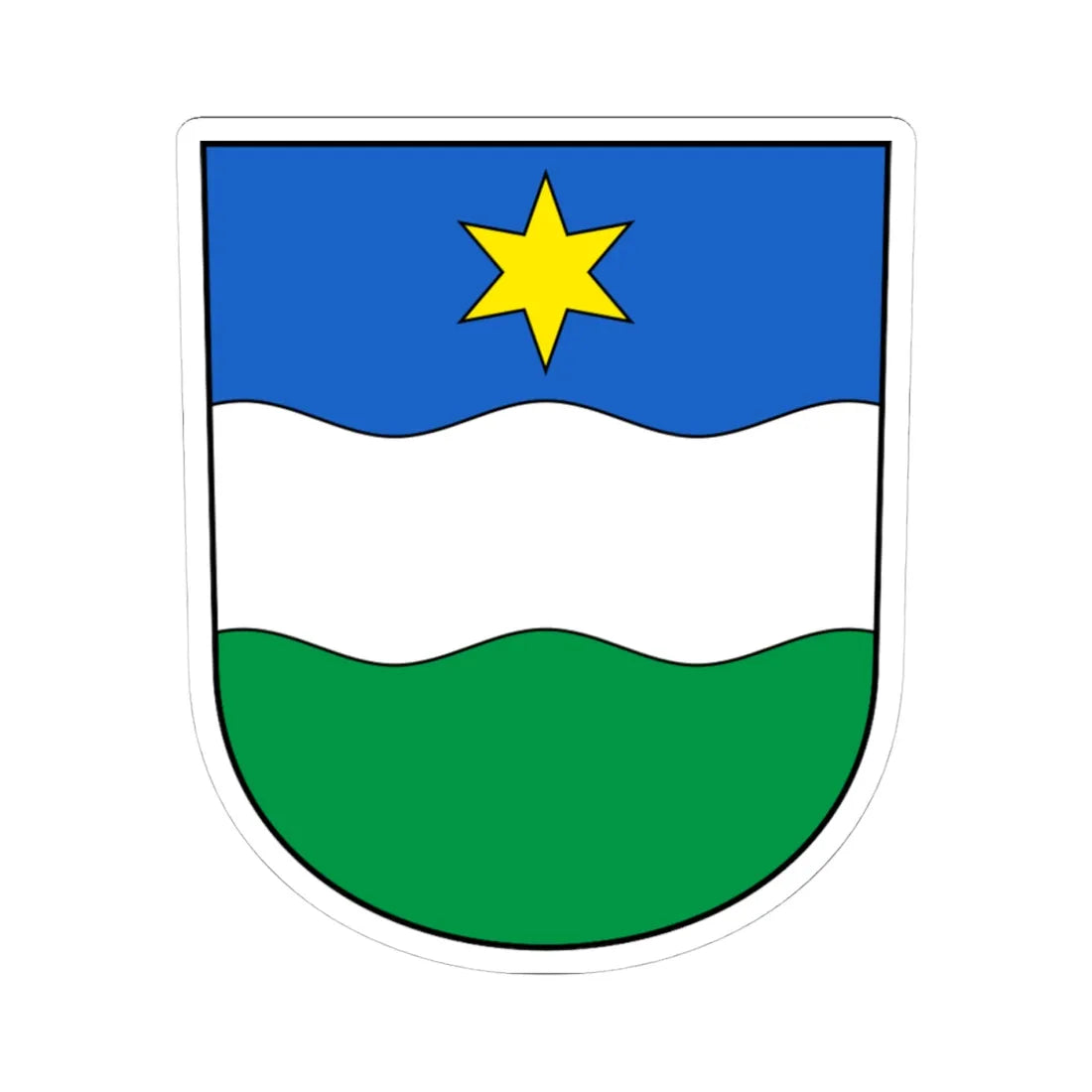 Fulenbach-blazon (Switzerland) (Coat of Arms) STICKER Vinyl Kiss-Cut Decal 4 Inch White - The Sticker Space