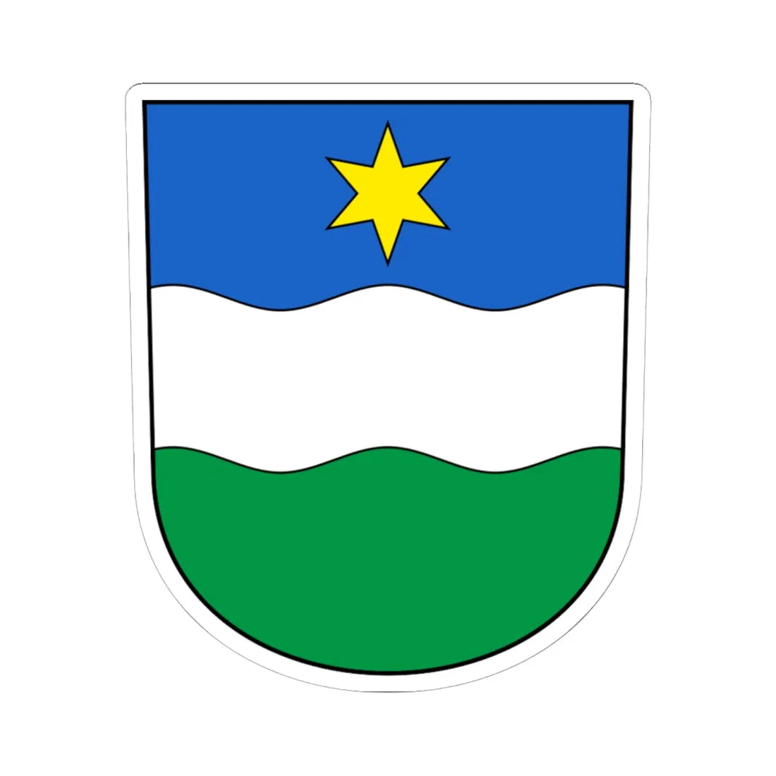 Fulenbach-blazon (Switzerland) (Coat of Arms) STICKER Vinyl Kiss-Cut Decal 6 Inch White - The Sticker Space