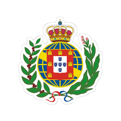 Full arms of the United Kingdom Portugal Brazil and Algarves (Brazil) (Coat of Arms) STICKER Vinyl Kiss-Cut Decal 6 Inch White - The Sticker Space