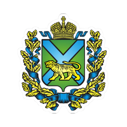 Full coat of arms of Primorsky Krai (Russia) (Coat of Arms) STICKER Vinyl Kiss-Cut Decal 2 Inch White - The Sticker Space