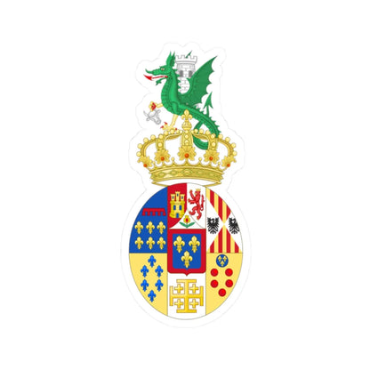 Full coat of arms of Prince Louis of the Two Sicilies Count of Trani (Italy) (Coat of Arms) STICKER Vinyl Kiss-Cut Decal 2 Inch White - The Sticker Space