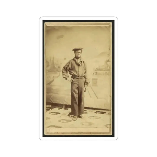 Full-Length Portrait of an African American Sailor, Facing Front (U.S. Civil War) STICKER Vinyl Kiss-Cut Decal 2 Inch White - The Sticker Space