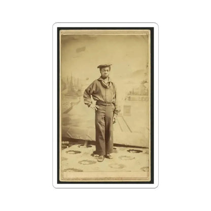Full-Length Portrait of an African American Sailor, Facing Front (U.S. Civil War) STICKER Vinyl Kiss-Cut Decal 4 Inch White - The Sticker Space