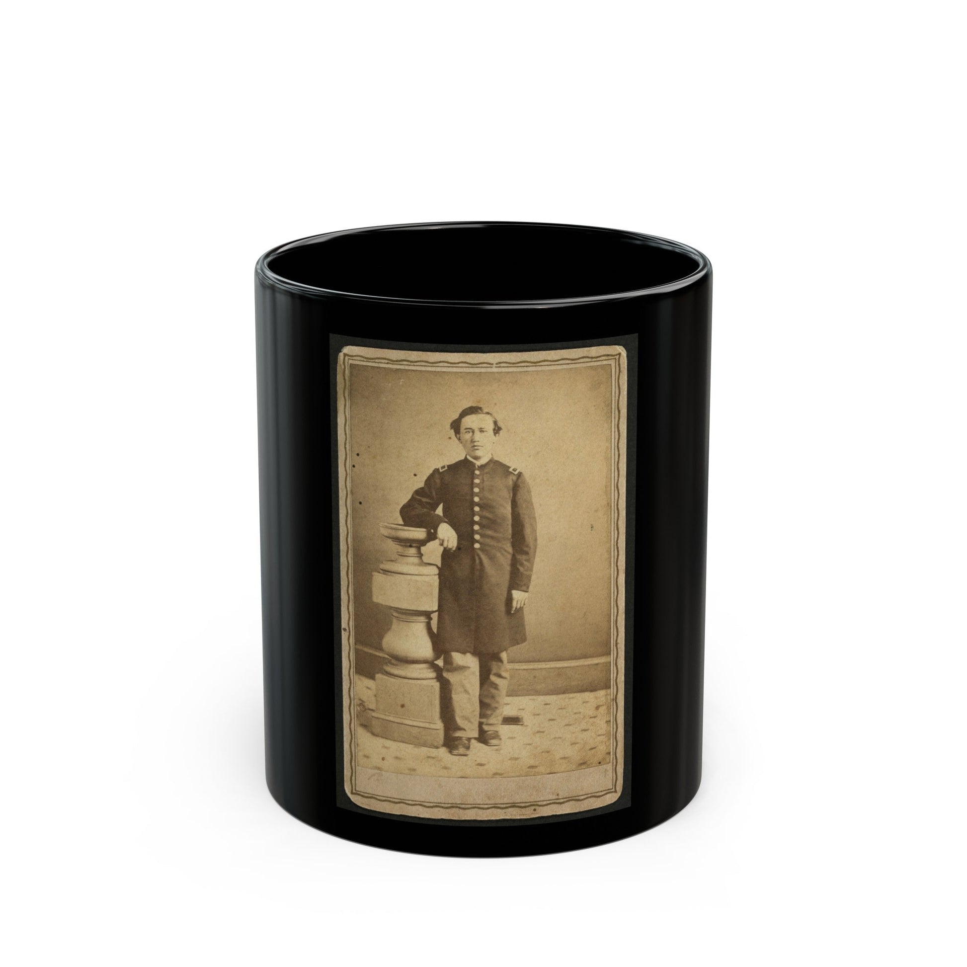 Full-Length Portrait Of An Unidentified Civil War Soldier 001 (U.S. Civil War) Black Coffee Mug-11oz-The Sticker Space