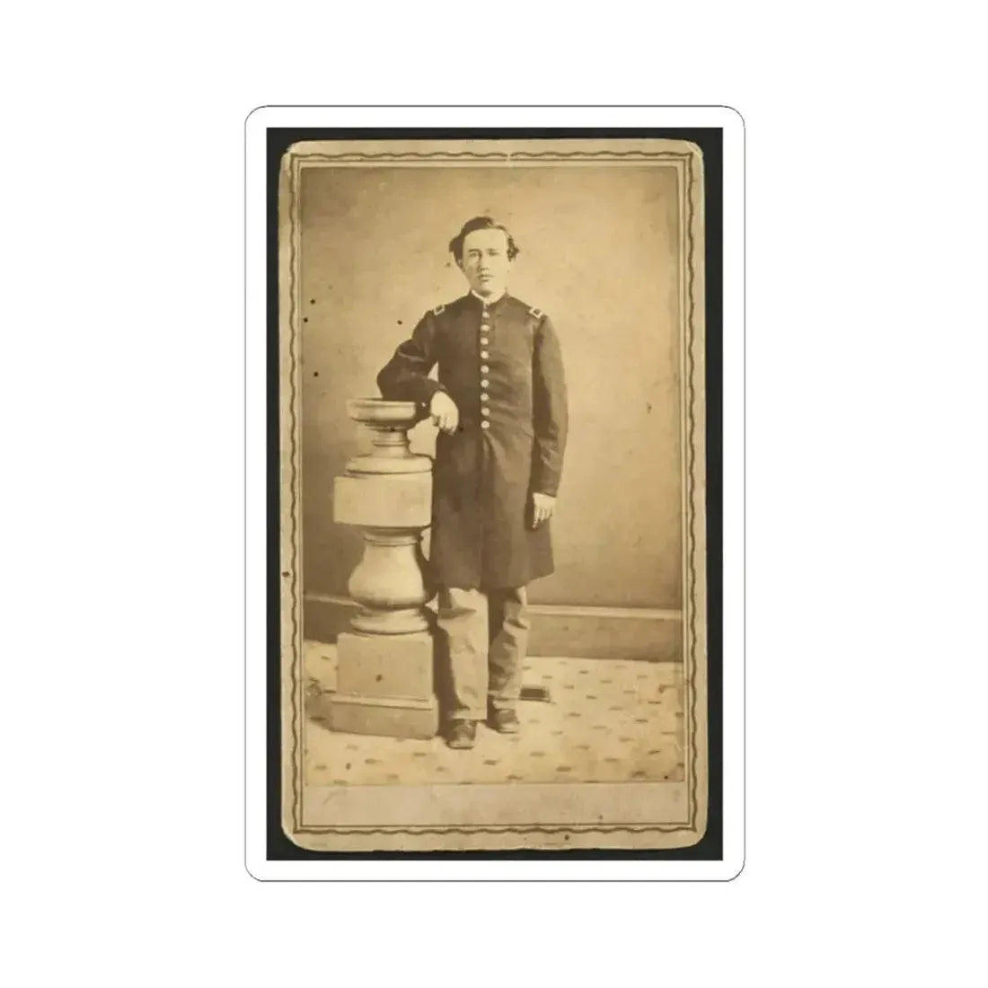 Full-Length Portrait of an Unidentified Civil War Soldier 001 (U.S. Civil War) STICKER Vinyl Kiss-Cut Decal 2 Inch White - The Sticker Space