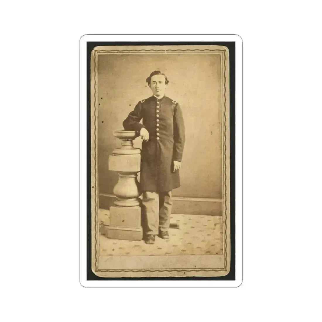 Full-Length Portrait of an Unidentified Civil War Soldier 001 (U.S. Civil War) STICKER Vinyl Kiss-Cut Decal 3 Inch White - The Sticker Space