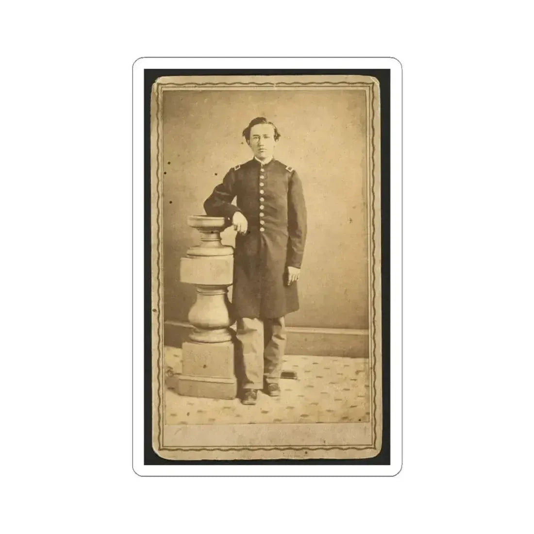 Full-Length Portrait of an Unidentified Civil War Soldier 001 (U.S. Civil War) STICKER Vinyl Kiss-Cut Decal 4 Inch White - The Sticker Space