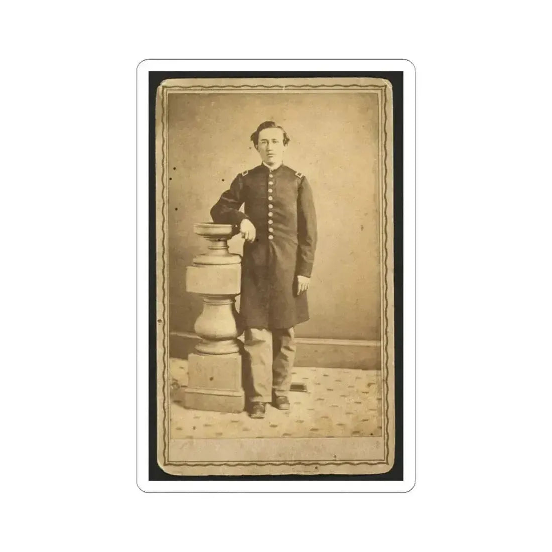 Full-Length Portrait of an Unidentified Civil War Soldier 001 (U.S. Civil War) STICKER Vinyl Kiss-Cut Decal 6 Inch White - The Sticker Space