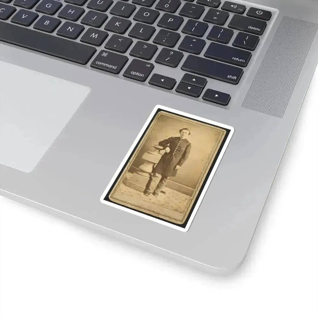Full-Length Portrait of an Unidentified Civil War Soldier 001 (U.S. Civil War) STICKER Vinyl Kiss-Cut Decal - The Sticker Space