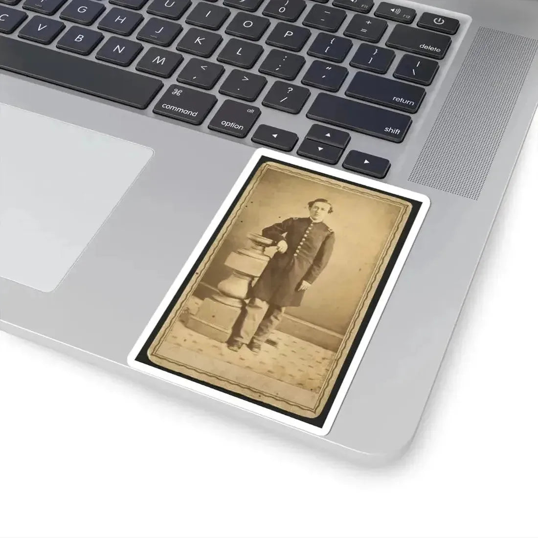 Full-Length Portrait of an Unidentified Civil War Soldier 001 (U.S. Civil War) STICKER Vinyl Kiss-Cut Decal - The Sticker Space