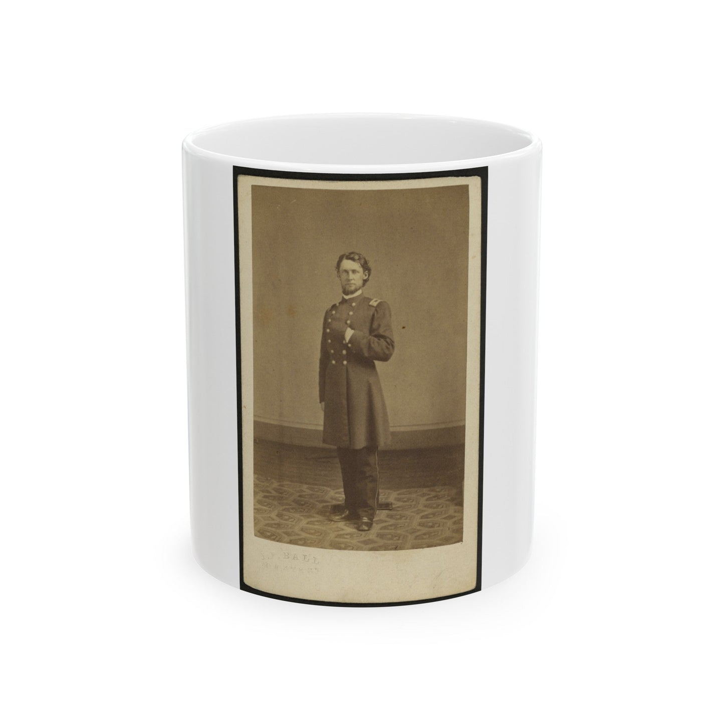 Full-Length Portrait Of An Unidentified Civil War Soldier 002 (U.S. Civil War) White Coffee Mug-11oz-The Sticker Space