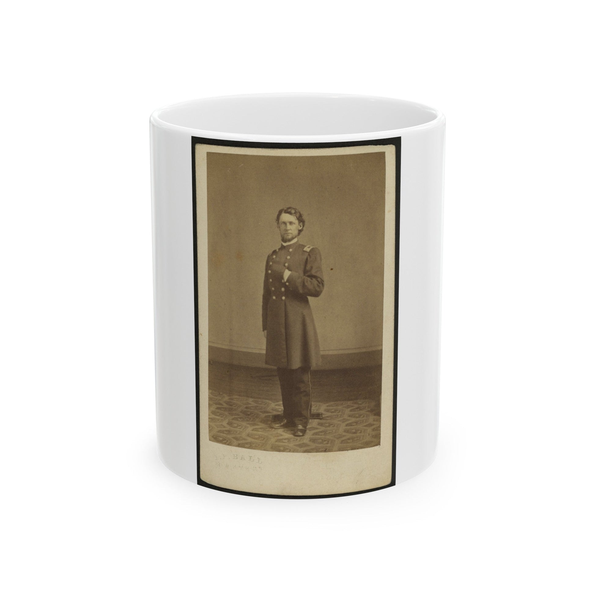 Full-Length Portrait Of An Unidentified Civil War Soldier 002 (U.S. Civil War) White Coffee Mug-11oz-The Sticker Space