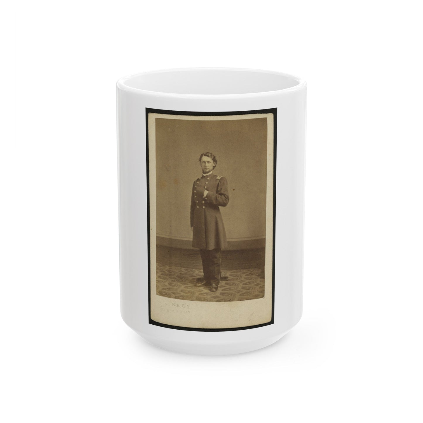 Full-Length Portrait Of An Unidentified Civil War Soldier 002 (U.S. Civil War) White Coffee Mug-15oz-The Sticker Space