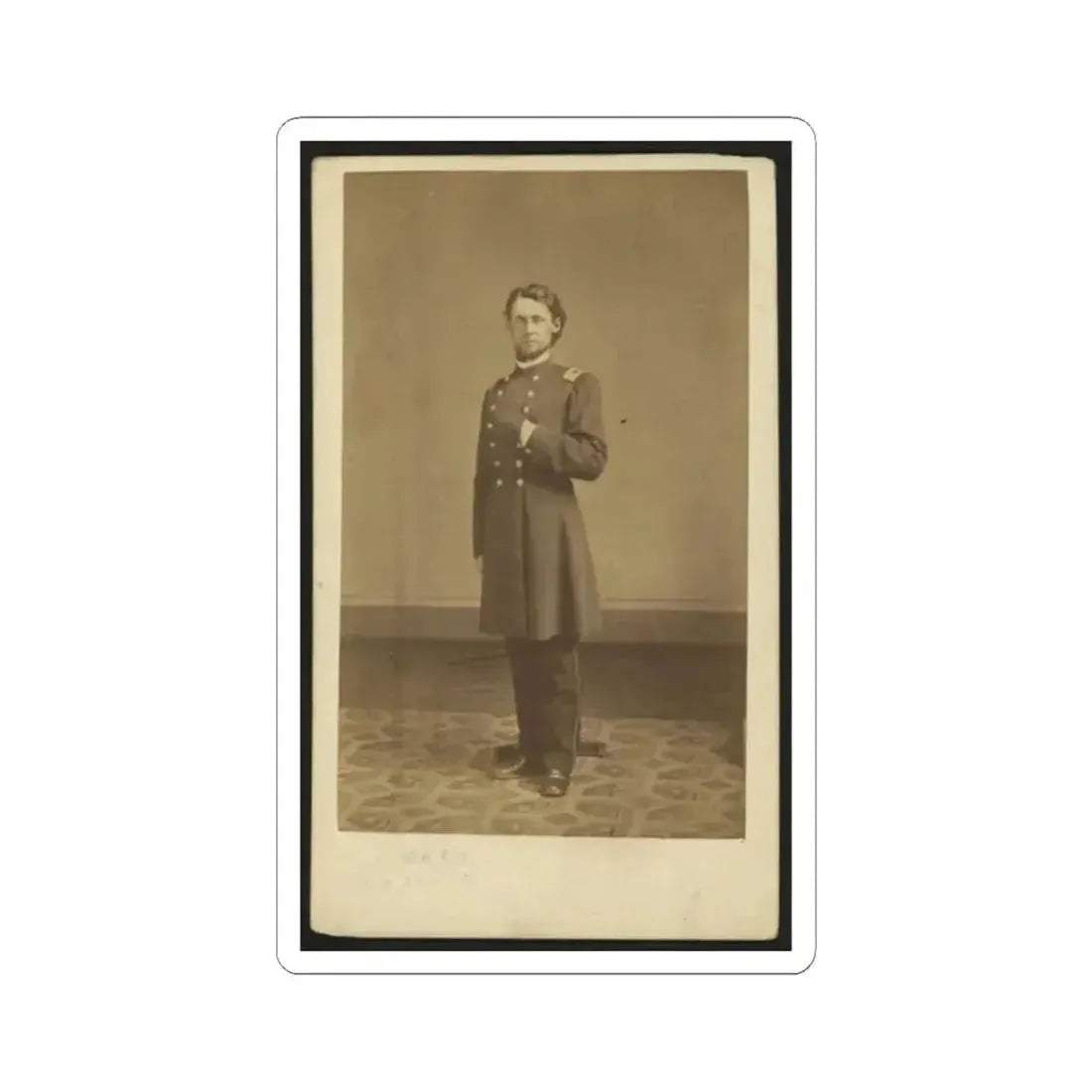 Full-Length Portrait of an Unidentified Civil War Soldier 002 (U.S. Civil War) STICKER Vinyl Kiss-Cut Decal 2 Inch White - The Sticker Space