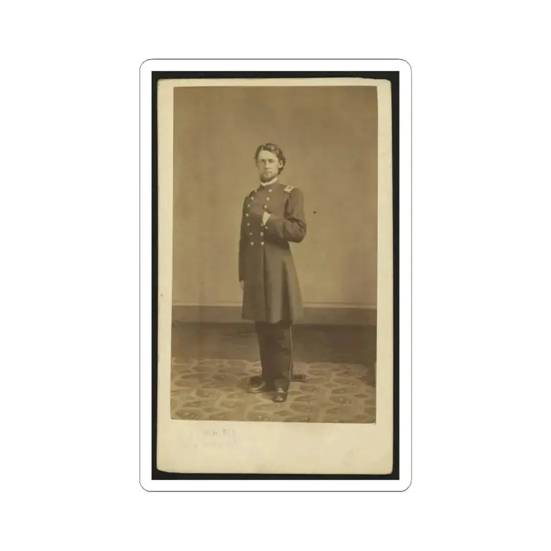 Full-Length Portrait of an Unidentified Civil War Soldier 002 (U.S. Civil War) STICKER Vinyl Kiss-Cut Decal 3 Inch White - The Sticker Space