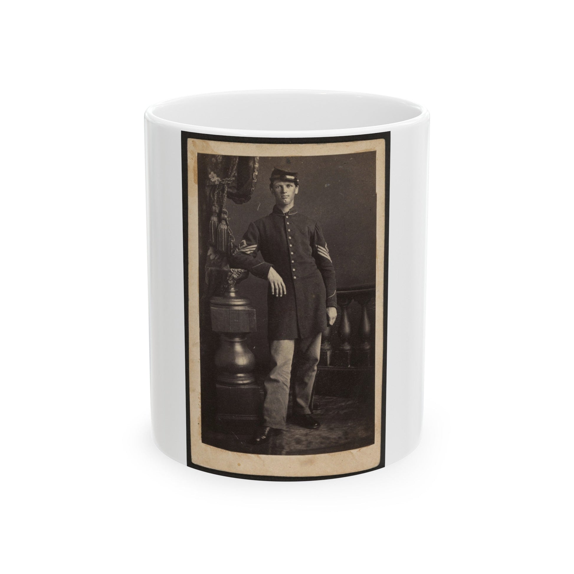 Full-Length Portrait Of An Unidentified Civil War Soldier (U.S. Civil War) White Coffee Mug-11oz-The Sticker Space