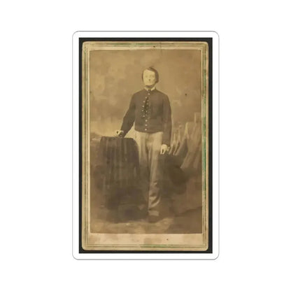 Full-Length Portrait of Unidentified Civil War Soldier Standing Next to a Table (U.S. Civil War) STICKER Vinyl Kiss-Cut Decal 2 Inch White - The Sticker Space