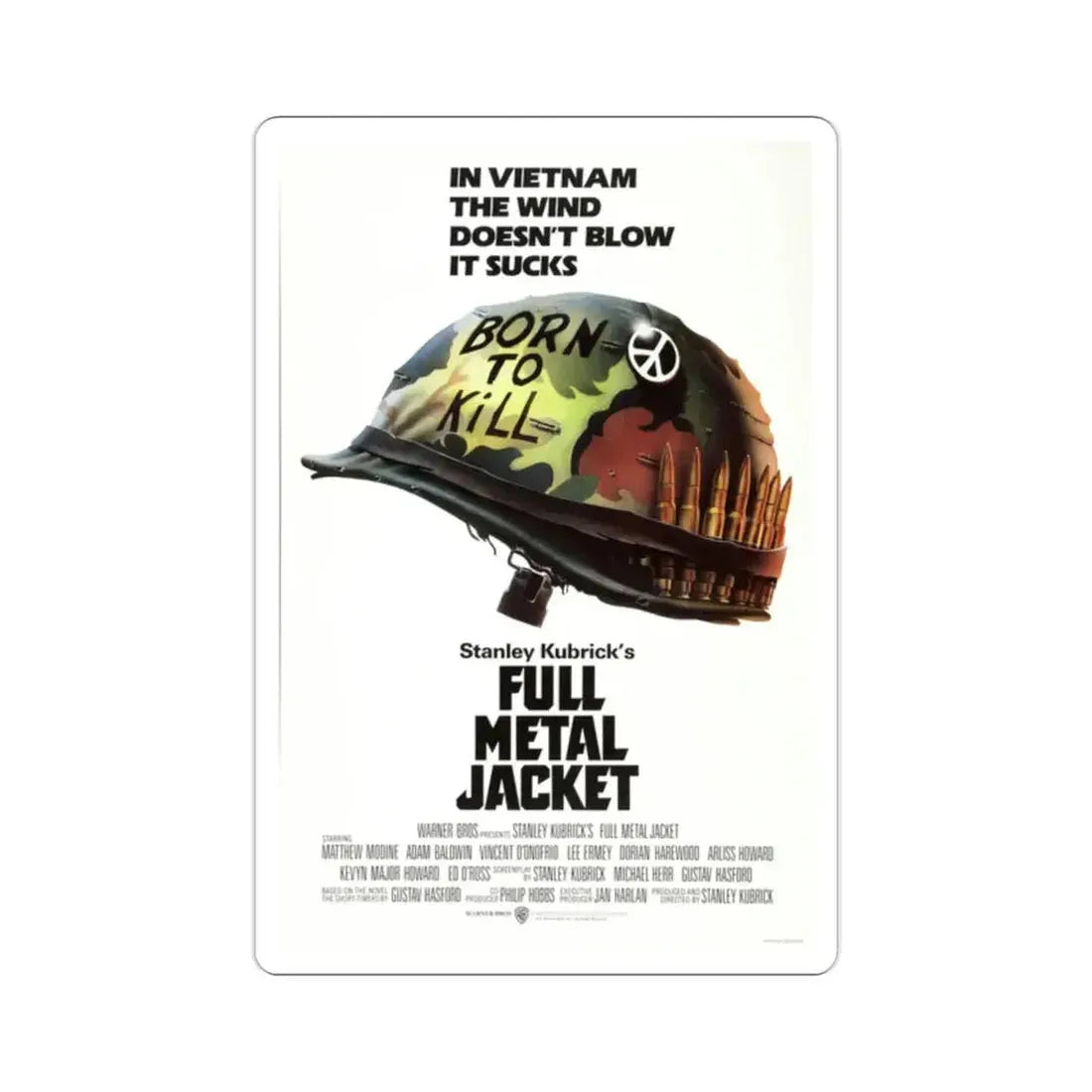 Full Metal Jacket 1987 Movie Poster STICKER Vinyl Die-Cut Decal - The Sticker Space