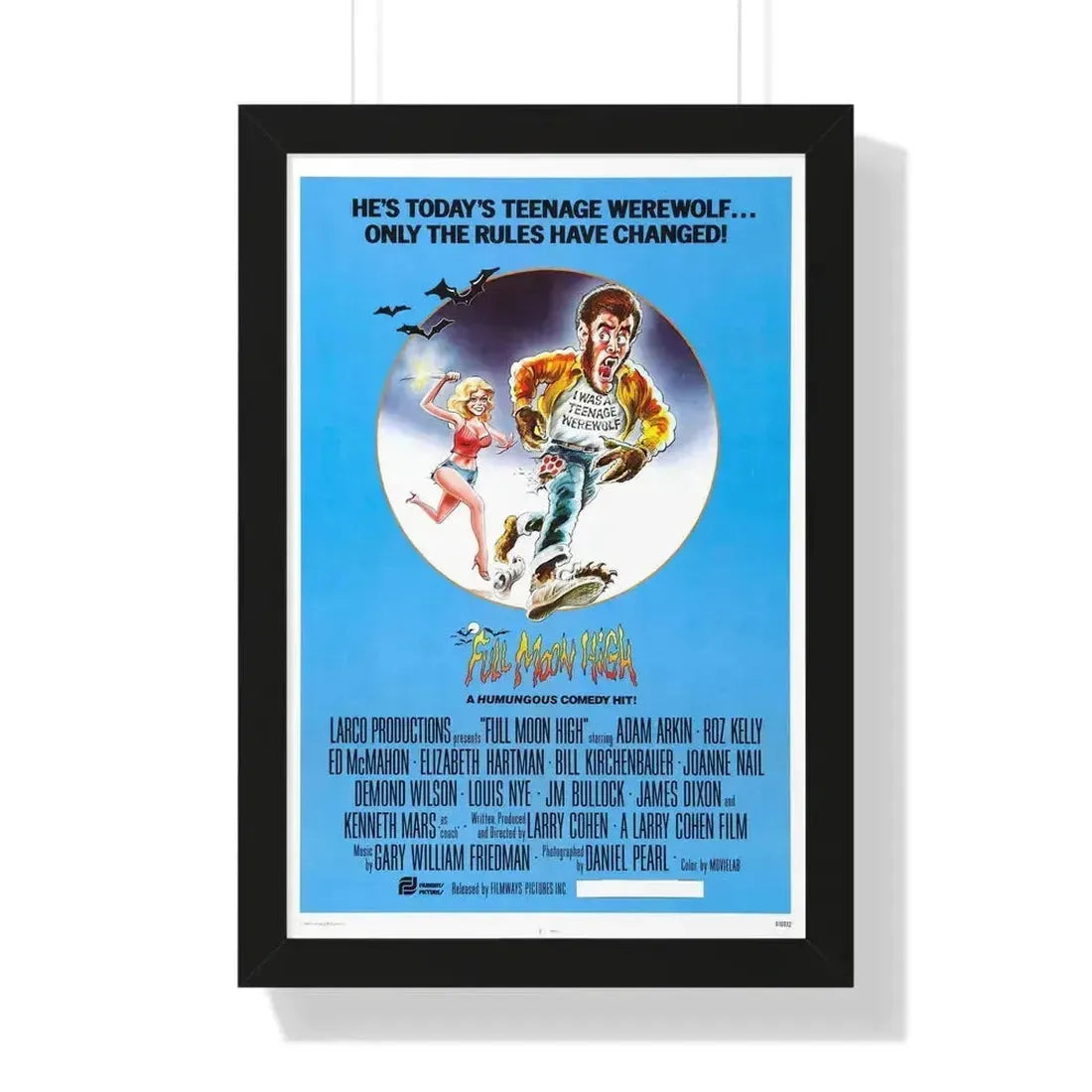 FULL MOON HIGH 1981 - Framed Movie Poster 16″ x 24″ Black - The Sticker Space